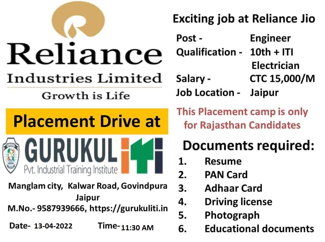 Placement Camp By Reliance Industries Limited